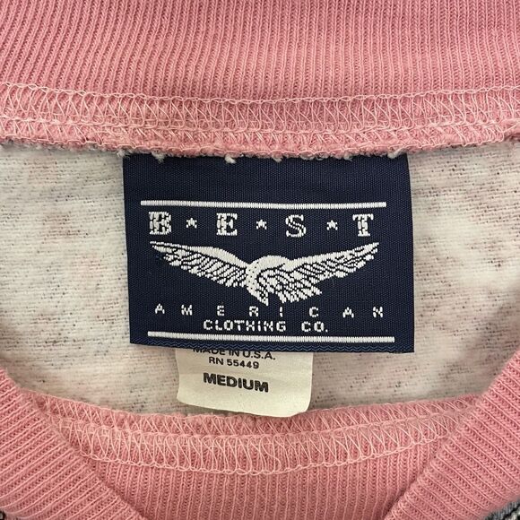 Vintage 90's Pink Patchwork Tapestry Fabric Print Top Sz Medium Made In USA - Picture 3 of 14